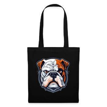 Coole Englische Bulldogge - Stoffbeutel - Schwarz - Vorne