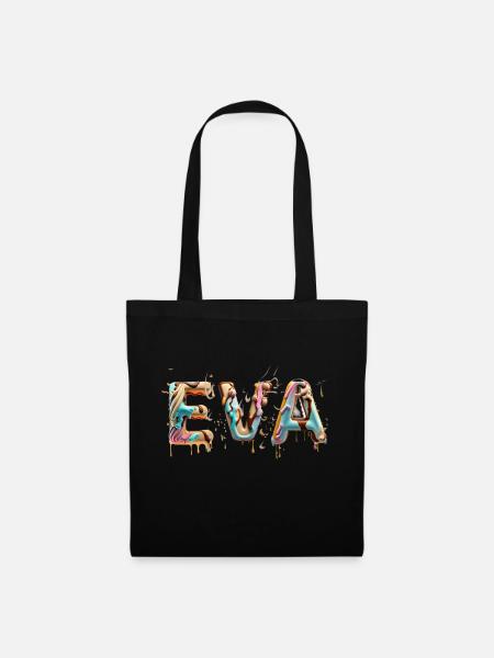 EVA Name - Stoffbeutel - Schwarz
