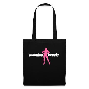 Pompage Beauté Rose et Blanc - Sac en tissu - noir - Devant