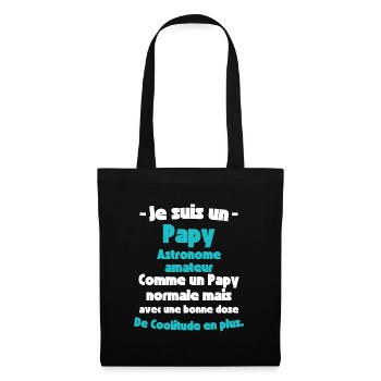 Papy Astronome Amateur, Observateur des Étoiles - Sac en tissu - noir - Devant