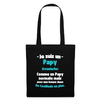 Papy Aventurier, Découvreur de Nouveaux Horizons - Sac en tissu - noir - Devant