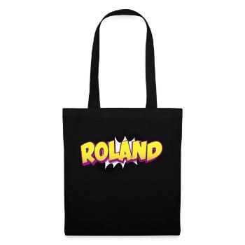 Roland Benutzerdefinierter Name Comic-Buch-Stil Pop-Art, - Stoffbeutel - Schwarz - Vorne