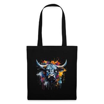 Fighting cow, Swiss Valais herens cow - Tote Bag - black - Front