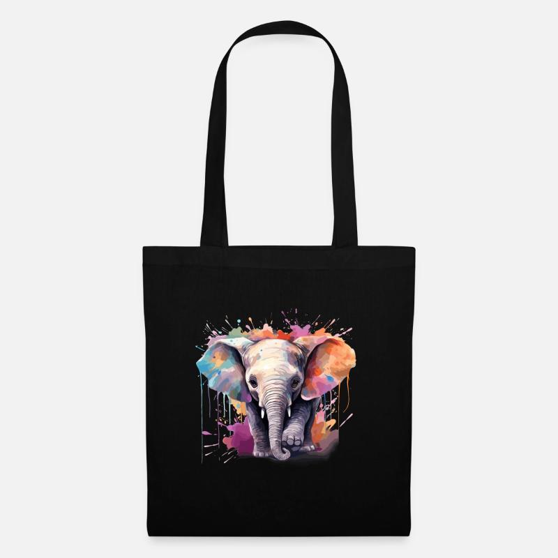 Baby-Elefant - Stoffbeutel - Schwarz