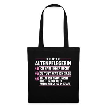 Pflege Pflegekraft AltenPflegerinin - Stoffbeutel - Schwarz - Vorne