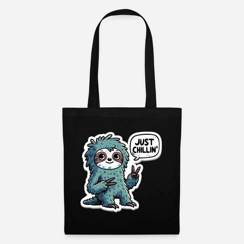 Just Chillin Sloth Sticker - Tote Bag - black