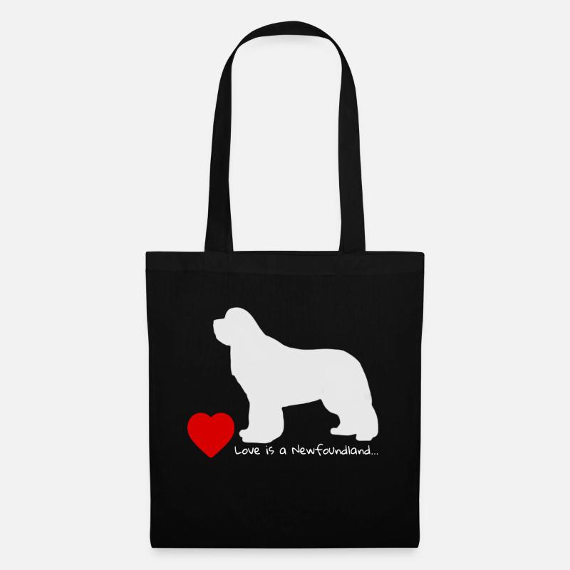 Love is a Newfoundland 003 - Stoffbeutel - Schwarz