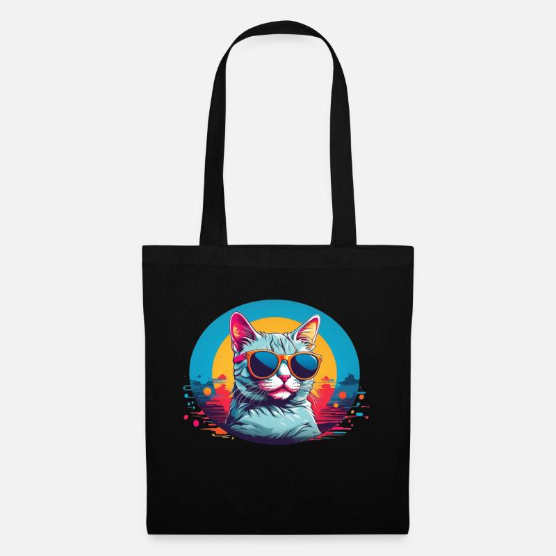 Cool Cat with Sungalsses - Tote Bag - black