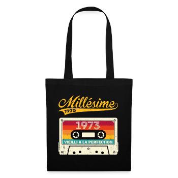 Millésime 1973 Cadeau 50 Ans Anniversaire Humour - Sac en tissu - noir - Devant
