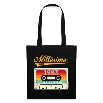 Millésime 1983 Cadeau 40 Ans Anniversaire Humour - Sac en tissu - noir - Devant