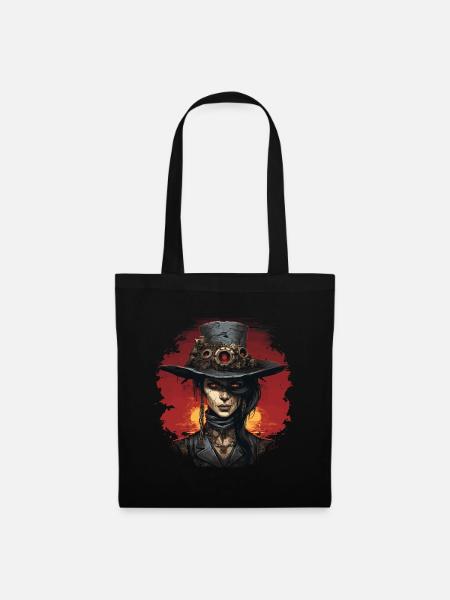 Emo Steampunk Mädchen - Stoffbeutel - Schwarz