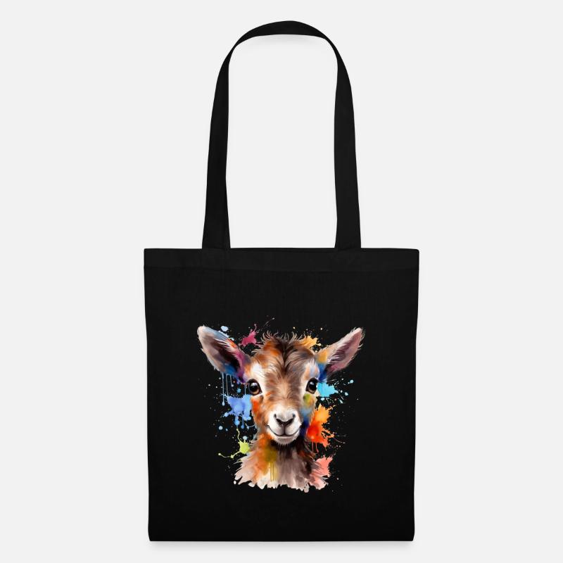 Bébé chèvre, chevreau - Sac en tissu - noir