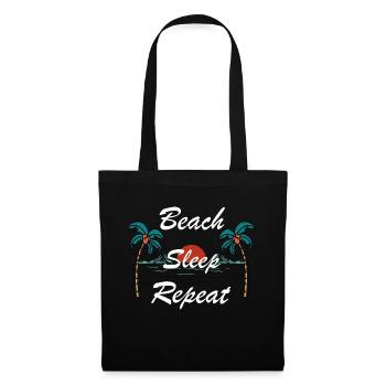 Beach Sleep Repeat5 - Sac en tissu - noir - Devant
