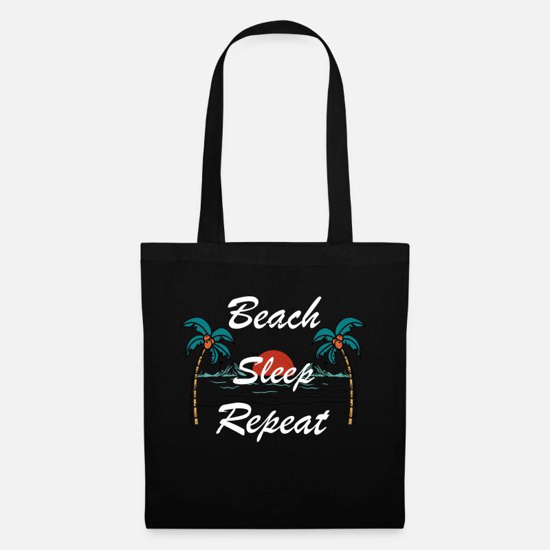 Beach Sleep Repeat5 - Sac en tissu - noir