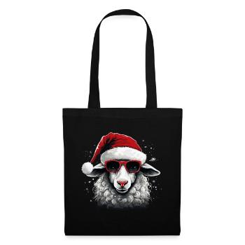 Moutons de Noël - Sac en tissu - noir - Devant