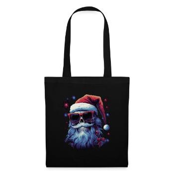 Skull with Santa hat - Tote Bag - black - Front