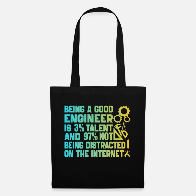 Funny Engineer Men Women Mechanical Engineering - Sac en tissu - noir