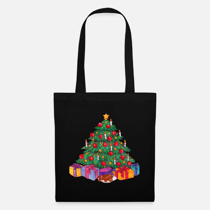 Weihnachtsbaum Frohe Weihnacht Geschenk Tannenbaum - Stoffbeutel - Schwarz