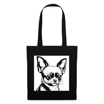 Lustiger Chihuahua mit Sonnenbrille Chihuahuas - Stoffbeutel - Schwarz - Vorne