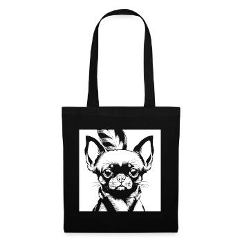 Lustiger Chihuahua mit Sonnenbrille Chihuahuas - Stoffbeutel - Schwarz - Vorne