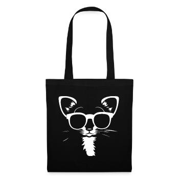 Frettchen mit Sonnenbrille Coole Frettchen - Stoffbeutel - Schwarz - Vorne
