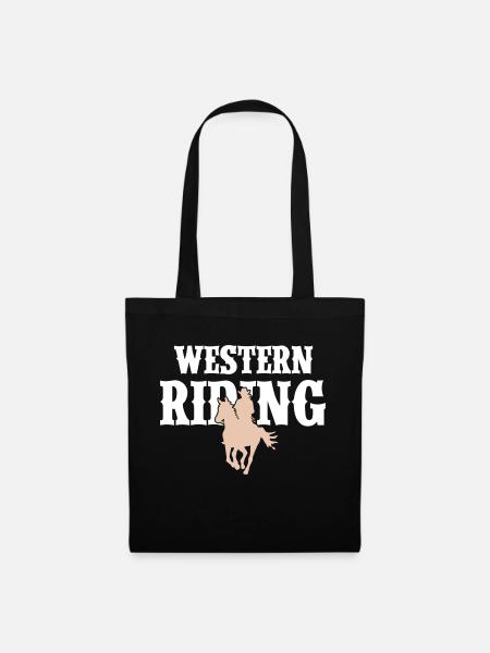 Western Reiten Frau - Stoffbeutel - Schwarz