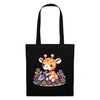 Girafe jardinage Tall Tales jardinier Tee - Sac en tissu - noir - Devant