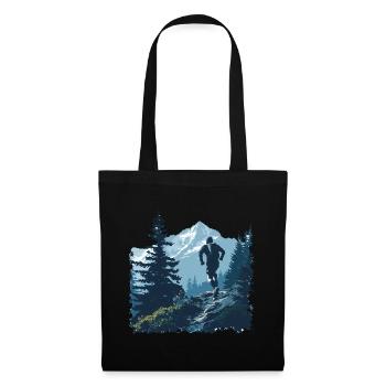 Un coureur trail sur un sentier en montagne - Sac en tissu - noir - Devant
