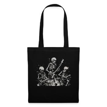 Funny Skeletons play rock - Tote Bag - black - Front