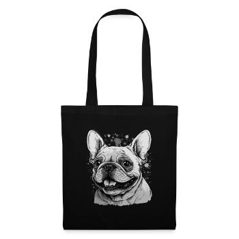 Bouledogue français coquin - Sac en tissu - noir - Devant