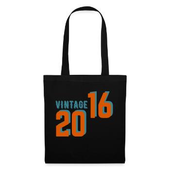 Vintage rétro 2016 - Sac en tissu - noir - Devant