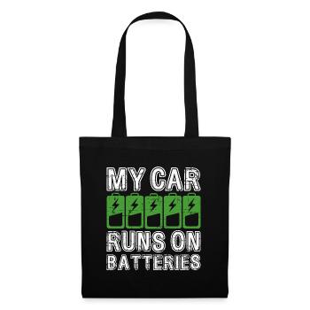 My Car Runs On Batteries eCar Electric Car - Tote Bag - black - Front