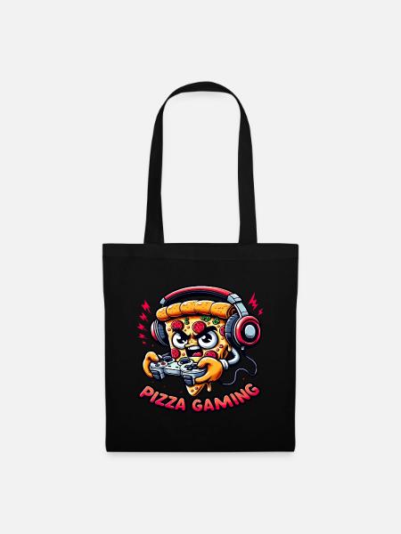 A pizza that plays video games - Tote Bag - black