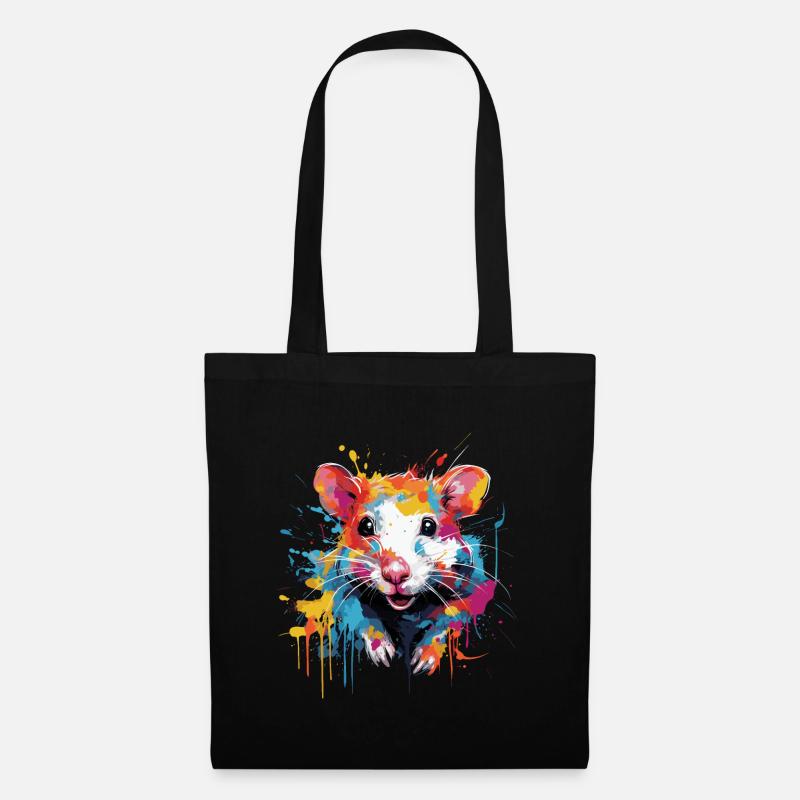 Coole bunte Ratte - Stoffbeutel - Schwarz