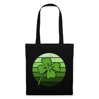 Shamrock chanceux de la Saint-Patrick Irlande - Sac en tissu - noir - Devant