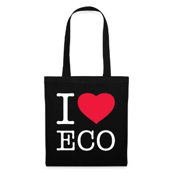 I LOVE ECO - Stoffbeutel - Schwarz - Vorne