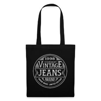 26e Anniversaire Millésime Fabriqué en 1998 Retro - Sac en tissu - noir - Devant