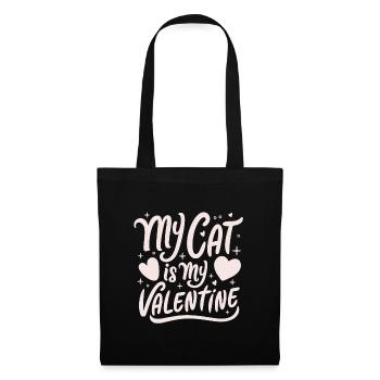 My cat is my Valentine - Tote Bag - black - Front