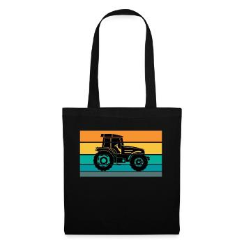 Tracteur - Sac en tissu - noir - Devant