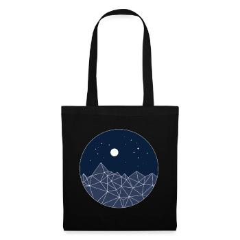 Minimal Mountains – Night Nature Aesthetic - Stoffbeutel - Schwarz - Vorne