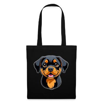 Cute Rottweiler in comic style - Tote Bag - black - Front
