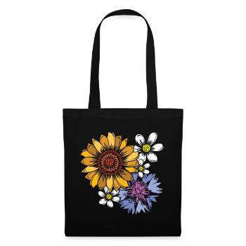 Bouquet Flowers Symbol Nature Colors Market icon - Tote Bag - black - Front