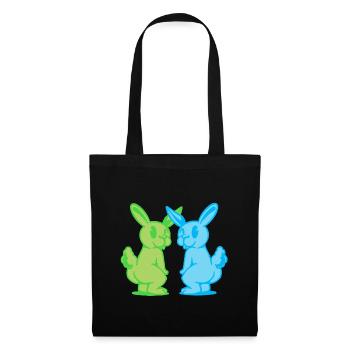 Bunny Bunny Retro Rabbit Rongeur Rongeur des années 80 - Sac en tissu - noir - Devant