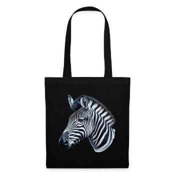 Zebra - Stoffbeutel - Schwarz - Vorne
