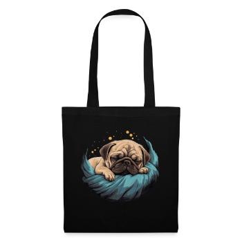 Sleeping pug dog puppy - Tote Bag - black - Front