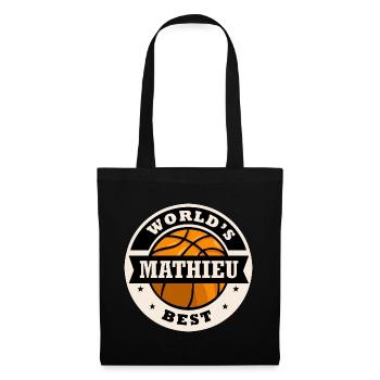 Mathieu world s best joueur de basketball - Sac en tissu - noir - Devant