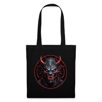 Evil demonic devil with red eyes - Tote Bag - black - Front
