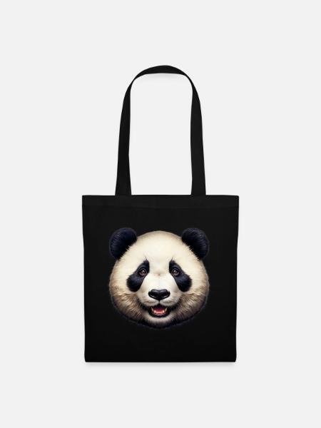 Panda - Stoffbeutel - Schwarz