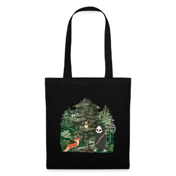 Waldbewohner Sensenmann Fantasy Halloween Tod - Stoffbeutel - Schwarz - Vorne