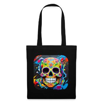 Dia de los Muertos Totenkopf - Stoffbeutel - Schwarz - Vorne